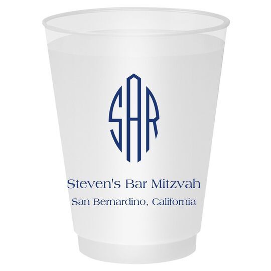 Shaped Oval Monogram with Text Shatterproof Cups
